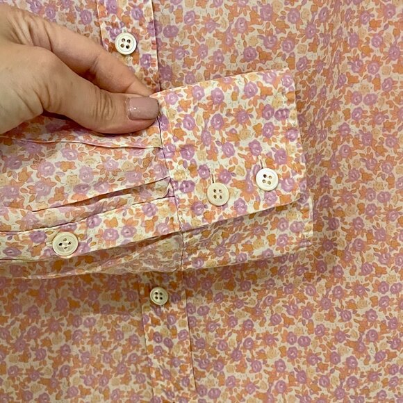 EUC The Perfect Shirt by J Crew 100% Cotton Floral Print Button Down Shirt - Picture 4 of 6